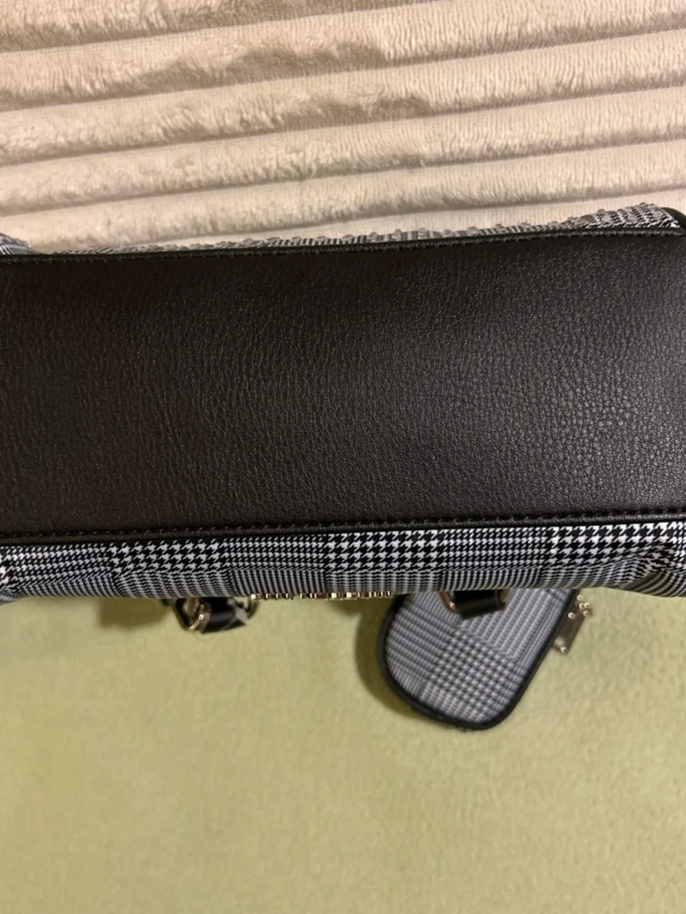 Black & White Plaid Dome Satchel